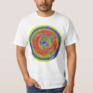 Flat Earth 1 showing temperature & water currents T-Shirt