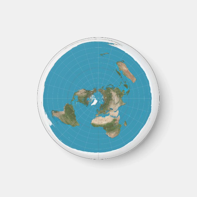 Flat Earth AE Azimuthal Equidistant Map Magnet (Front)