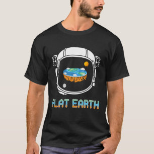 Flat Earth Astronaut Sun Moon - Flat Earth T-Shirt
