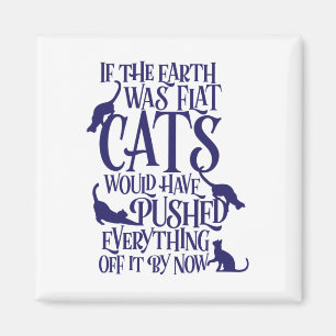 Flat Earth Cat Theory Graphic Funny Earth Day  Magnet