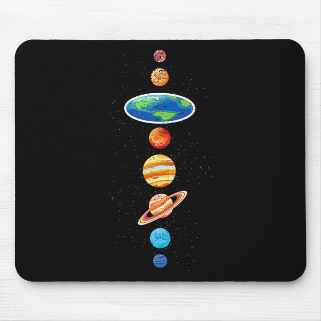 Flat Earth Conspiracy - Solar System Planets - Fla Mouse Mat (Front)