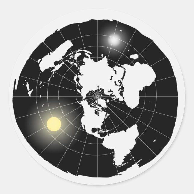 Flat Earth Design Sticker (Front)