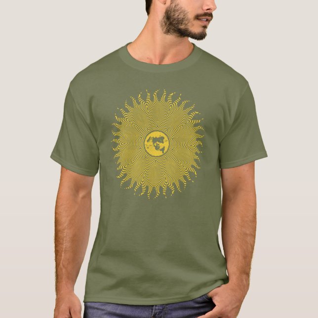 Flat Earth Favourite Map Sun Logo T-Shirt (Front)