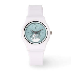 Flat Earth Ice Ring Map White Polar Watch