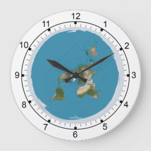 Flat Earth Large Wall Clock