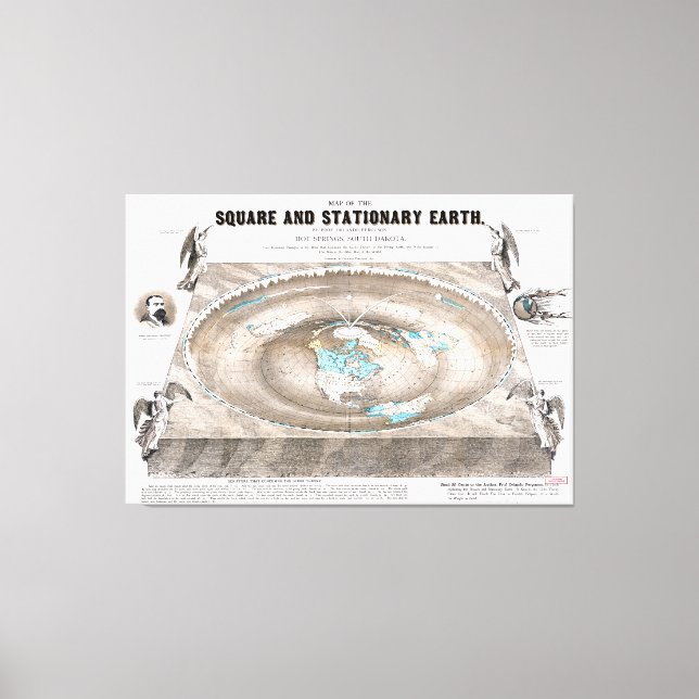 Flat Earth Map Canvas Print (Front)