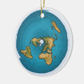 Flat Earth Map Ceramic Tree Decoration