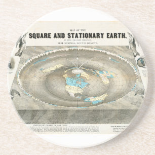 Flat Earth Map Coaster
