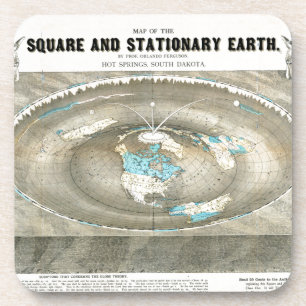 Flat Earth Map Coaster