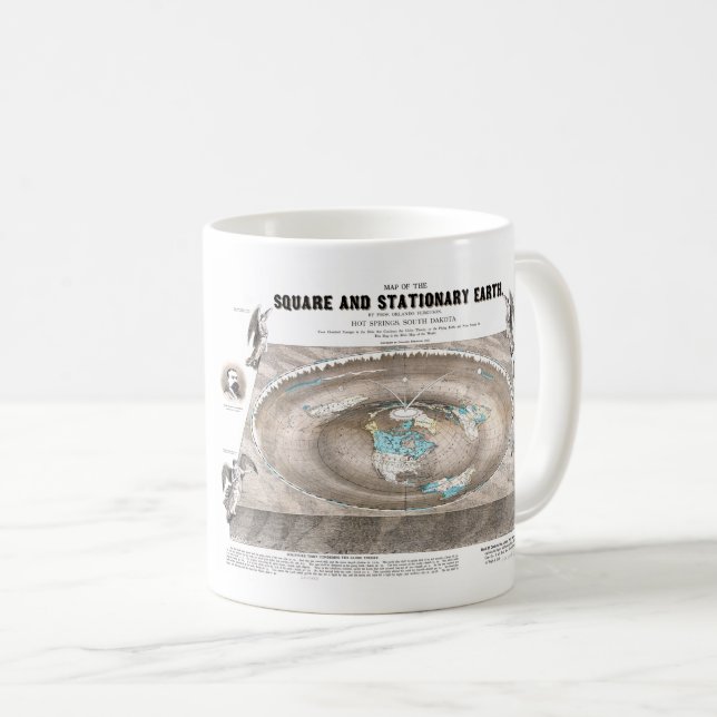 Flat Earth Map Coffee Mug (Front Right)