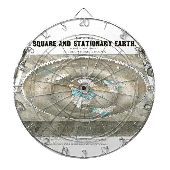 Flat Earth Map Dartboard (Front)