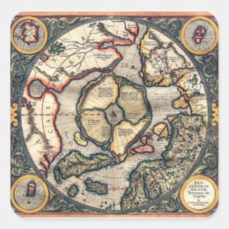 flat earth map magnetic bumper stickers