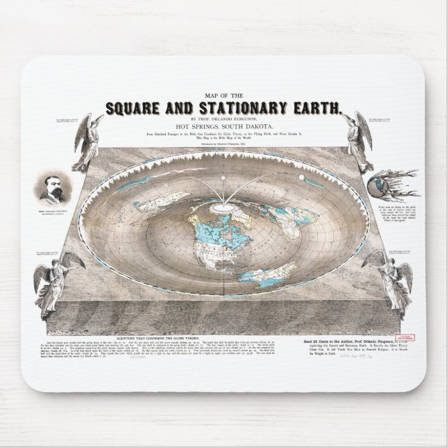 Flat Earth Map Mouse Mat (Front)