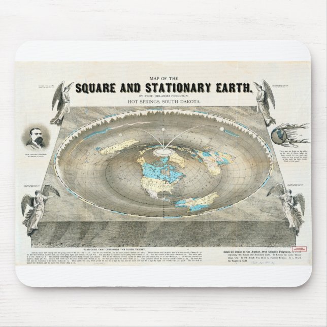 Flat Earth Map Mouse Mat (Front)