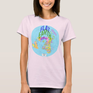 Flat Earth map with marked nations T-Shirt