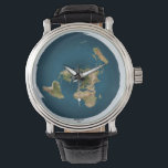 Flat Earth Map Wrist Watch<br><div class="desc">Azimuthal Equidistant Map</div>