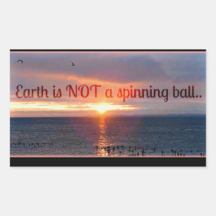 flat earth rectangular sticker