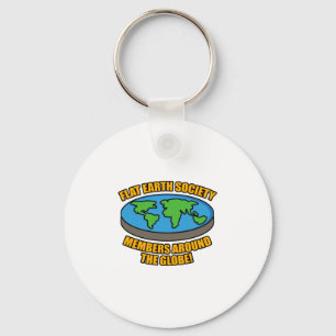 Flat Earth Society Members Key Ring