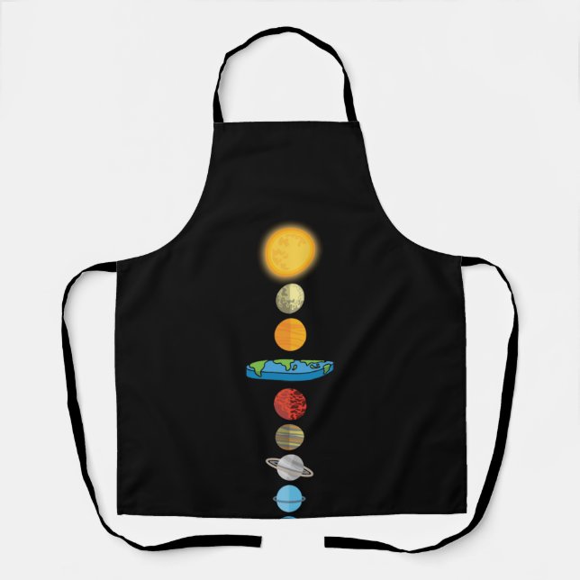 Flat Earth Society Planet Solar System Gift Apron (Front)