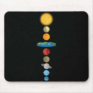 Flat Earth Society Planet Solar System Gift Mouse Mat
