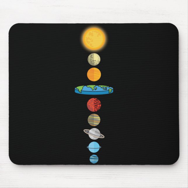 Flat Earth Society Planet Solar System Gift Mouse Mat (Front)