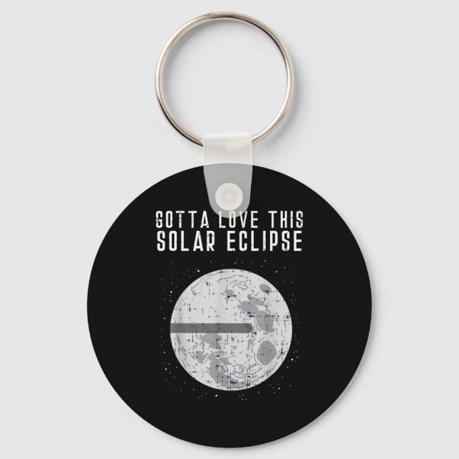 Flat Earth Solar Eclipse Moon Funny Consracy Theor Key Ring (Front)