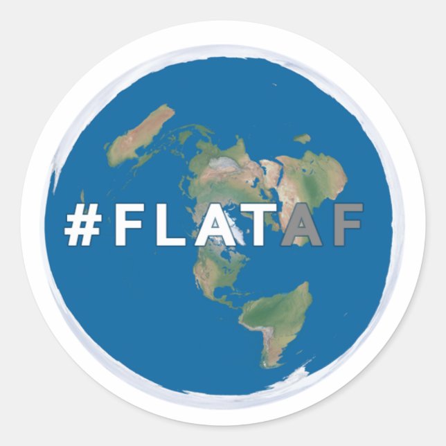 Flat Earth Sticker | #flataf (Front)