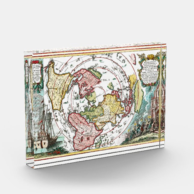 Flat Earth Terra Firma Plane Map of the World Photo Block (Left)