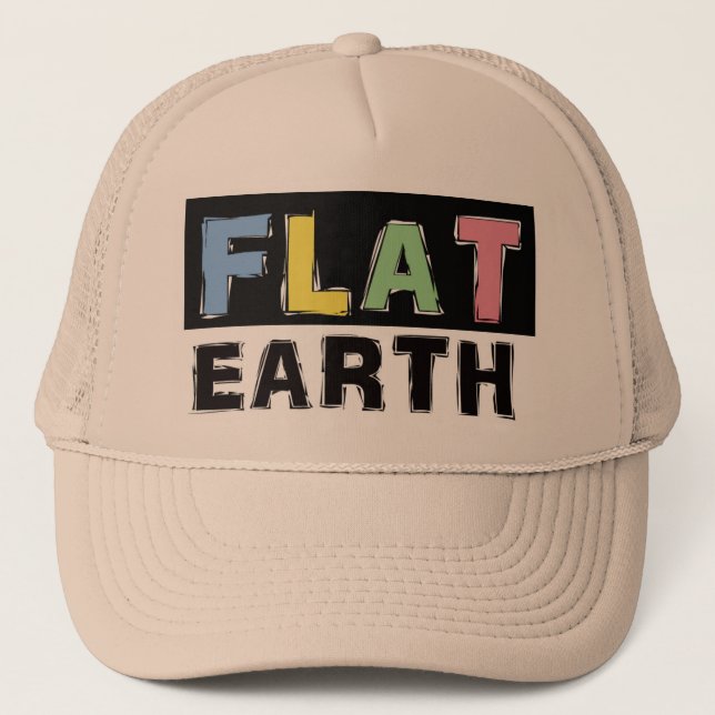 Flat Earth Trucker Cap with colour (Front)