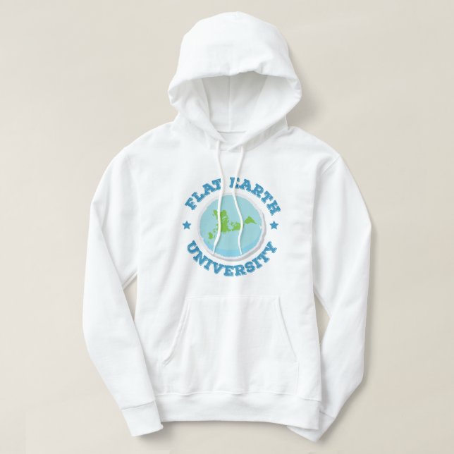 Flat Earth University -- Blue Hoodie (Design Front)