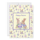 Flat Easter Card Egg Bunnies