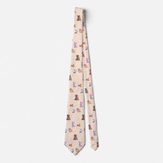 Flat fall/autumn animals pattern tie