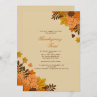 Flat Fall Leaves Invitation