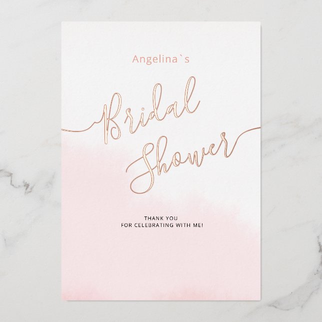 Flat Foil  bridal shower THANK YOU card  (Front)