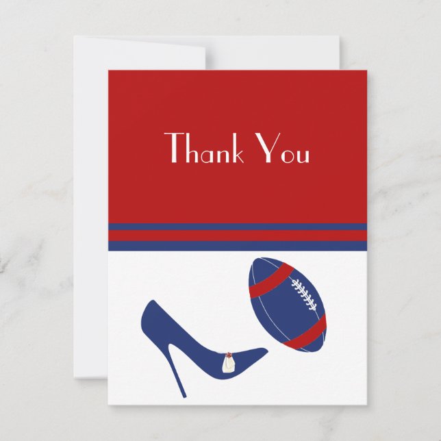Flat Football Theme Thank You Card (Front)