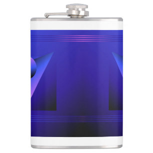 Flat geometric shape with outline in memphis hip flask