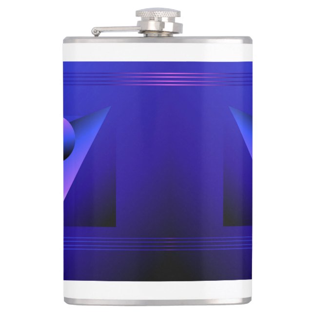 Flat geometric shape with outline in memphis hip flask (Front)