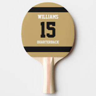 Flat Gold and Black Ping Pong Paddle