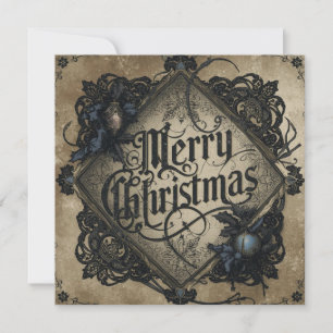 flat gothic style christmas card