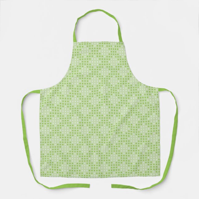 Flat Green Dots and Ovals Pattern Apron (Front)