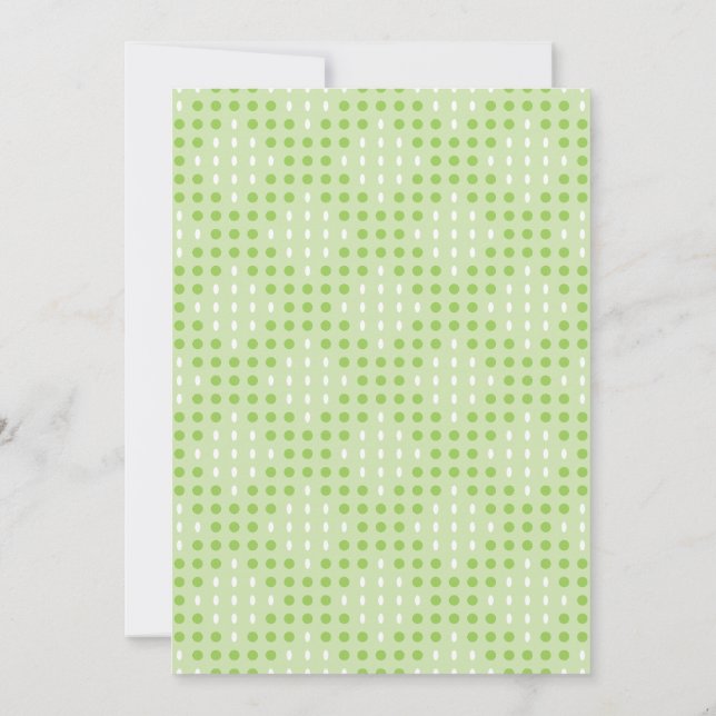 Flat Green Dots and Ovals Pattern Card (Back)