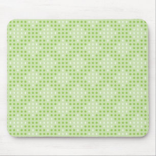 Flat Green Dots and Ovals Pattern Mouse Mat