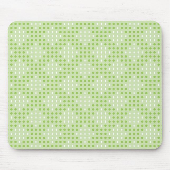 Flat Green Dots and Ovals Pattern Mouse Mat (Front)