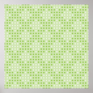 Flat Green Dots and Ovals Pattern Poster