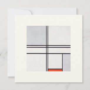 FLAT GREETING CARD : PIET MONDRIAN : GRAY-RED 1935