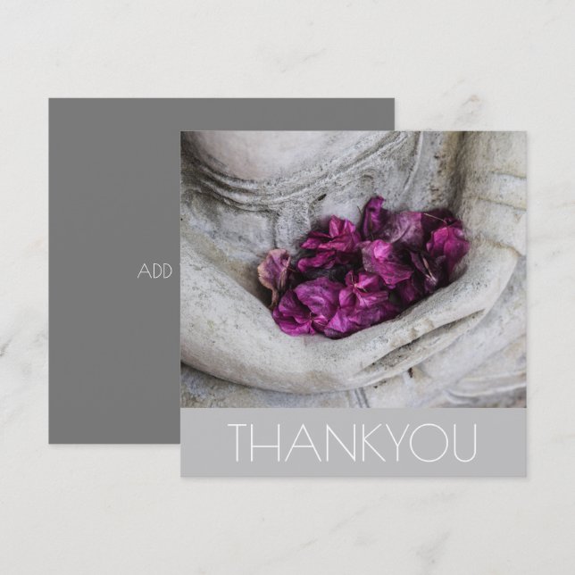 FLAT GREETING CARD : THANK YOU : BUDDHA (Front/Back)