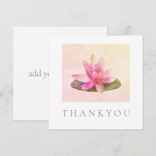 FLAT GREETING CARD : THANK YOU : PINK LOTUS