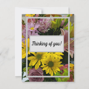 Flat greeting card-thinking of you invitation