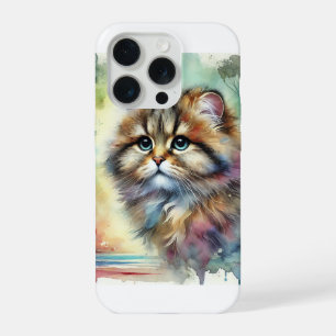 Flat Headed Cat 101024AREF119 - Watercolor iPhone 15 Pro Case