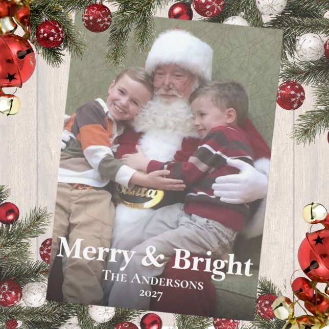 Flat Holiday 5"x7" Photo Card Merry & Bright (Creator Uploaded)
